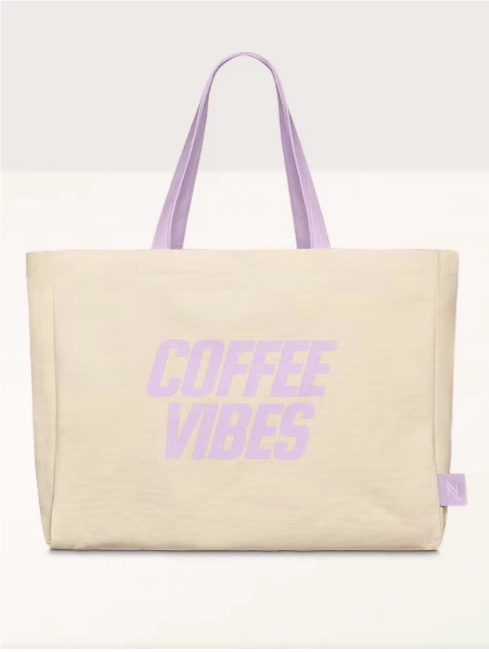 Nespresso Cream & Lavender "Coffee Vibes" Tote